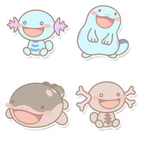 Wooper, Quagsire, Paldean Wooper & Clodsire Sticker Flakes