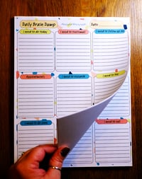 Image 2 of Handmade Daily Brain Dump Notepad, lined, to do, list, call, gift, appointments, stationery