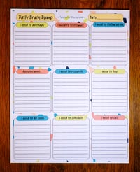 Image 1 of Handmade Daily Brain Dump Notepad, lined, to do, list, call, gift, appointments, stationery