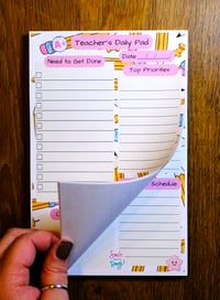 Image 2 of Handmade Teacher's Daily Pad Notepad, organize, pages, schedule, calls, gift, list, stationery