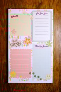 Image 1 of Handmade Boho Rainbow Themed To Do Notepad, organize, goals, notes, gift, list, stationery, pad