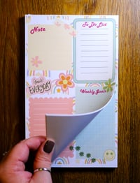 Image 2 of Handmade Boho Rainbow Themed To Do Notepad, organize, goals, notes, gift, list, stationery, pad