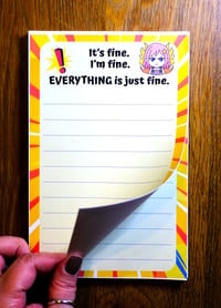 Image 2 of Handmade Everything is Fine Notepad, organize, pages, tasks, calls, gift, stationery, list, note