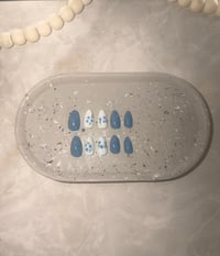 Image 1 of SHORT ALMOND BLUEBERRY ACRYLIC NAILS