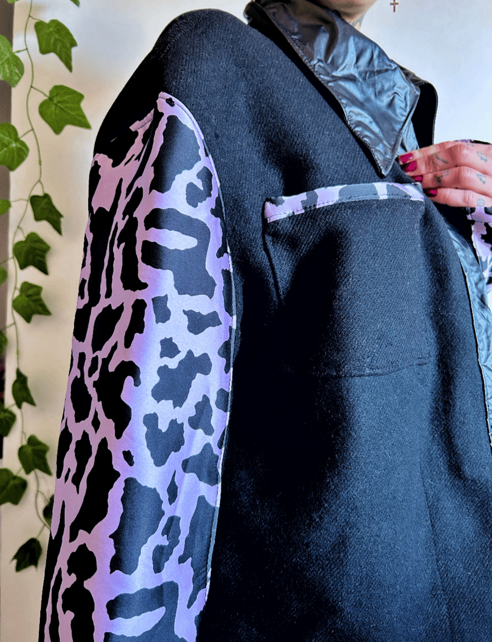 Image of the wild iris mixed media jacket
