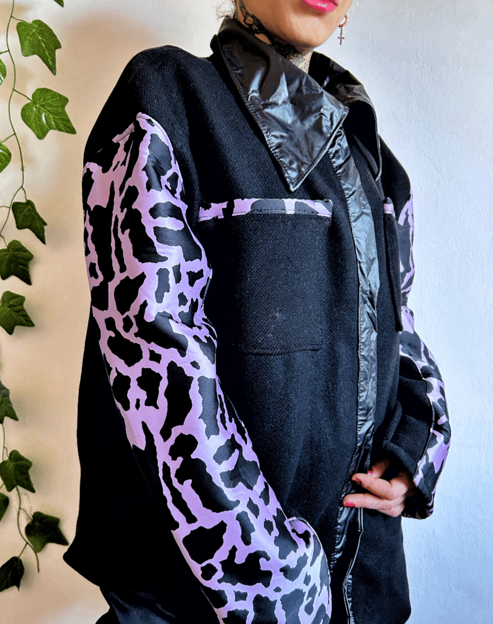 Image of the wild iris mixed media jacket