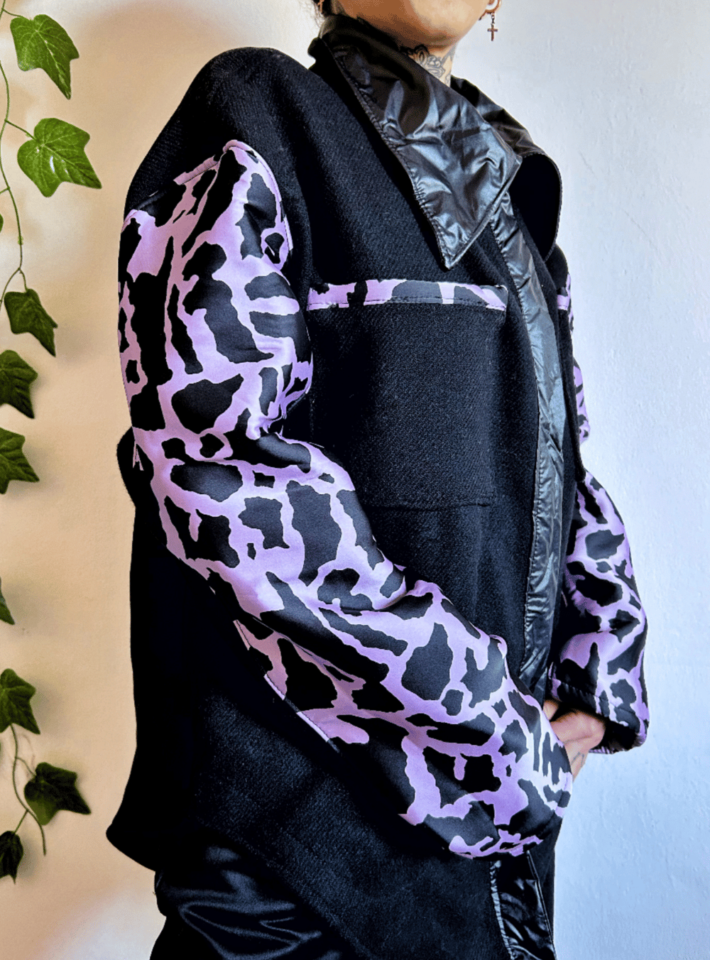 Image of the wild iris mixed media jacket