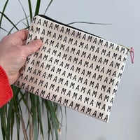 Image 2 of MAMA printed cotton zipped pouch 