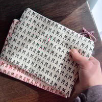 Image 1 of MAMA printed cotton zipped pouch 