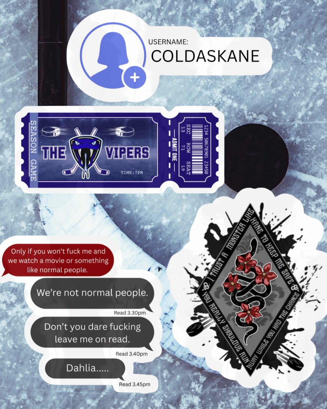 Image of Officially licensed Rina Kent Beautiful venom ultimate vinyl 17 sticker pack