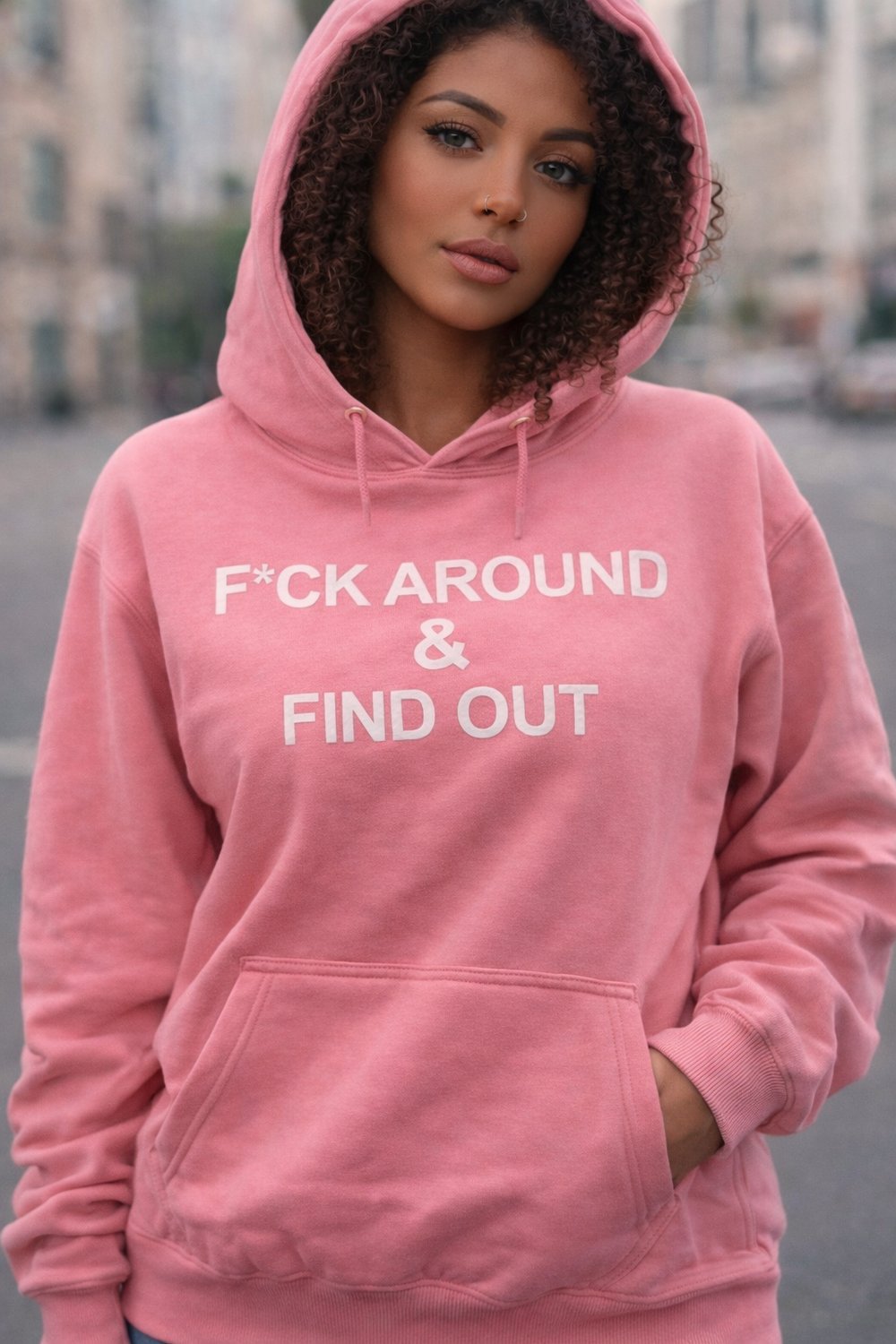 Image of F*ck Around & Find Out pink hoodie 