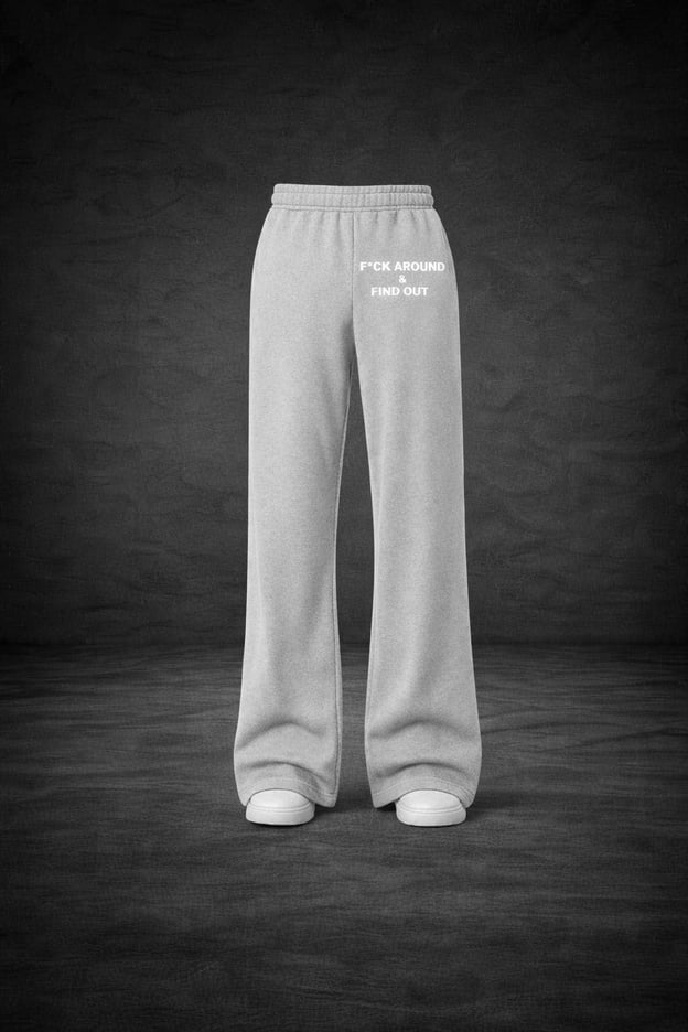Image of  F*ck Around & Find Out grey Flare joggers 