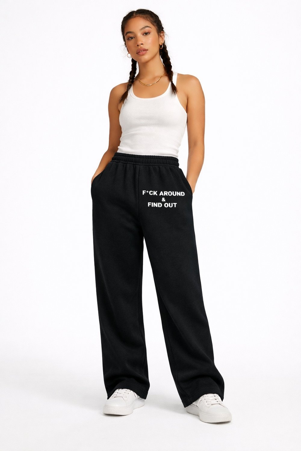 Image of F*ck Around & Find Out black Flare Joggers