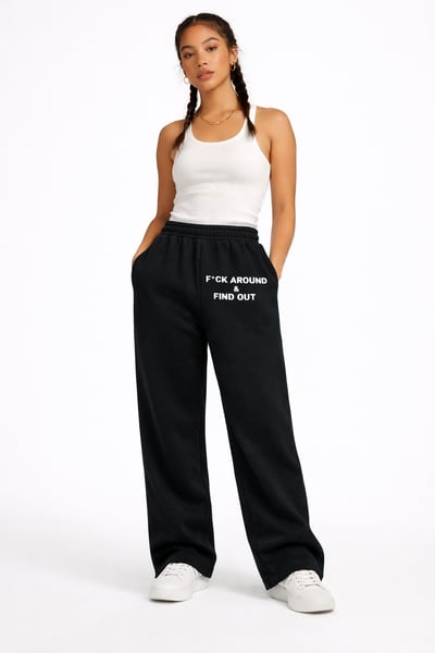 Image of F*ck Around & Find Out black Flare Joggers