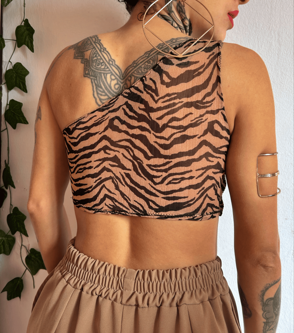 Image of one shoulder crop top