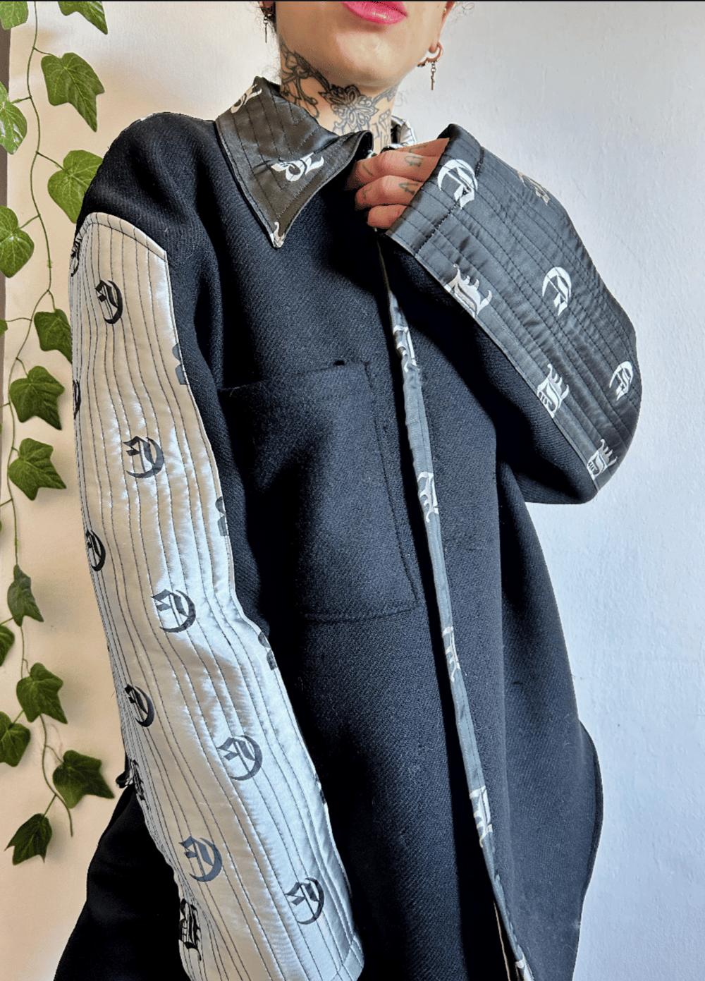 Image of mixed texture utility jacket 