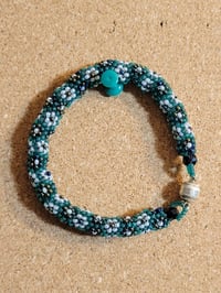 Image 3 of PEM-062 | Emerald Garden Bracelet | Elegant Handmade Beadwork