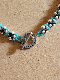 Image 3 of PEM-031 | X Marks the Spot Necklace | Colorful Handmade Beadwork Necklace