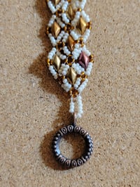 Image 2 of PEM-029 | Sunstone Lattice Bracelet | Nature-Inspired Statement Beaded Bracelet