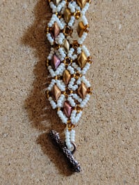 Image 3 of PEM-029 | Sunstone Lattice Bracelet | Nature-Inspired Statement Beaded Bracelet