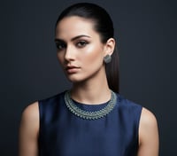 Image 1 of PEM-002 | Turquoise Weave Necklace | Artisan Beaded Beaded Necklace for Everyday Wear