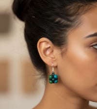 Image 1 of PEM-052 | Teal Twilight Earrings | Boho-Inspired Earrings