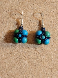 Image 2 of PEM-052 | Teal Twilight Earrings | Boho-Inspired Earrings