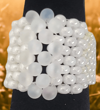 Image 1 of CDM-013 | Champagne Toast Ring - Size 7.5 | Unique Artisan Beaded Ring in Earthy Tones