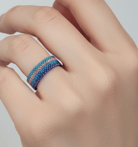 Image 2 of CDM-017 | Summer Sunset Ring | Boho-Inspired Handmade Beaded Ring