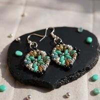 Image 2 of PEM-024 | Desert Bloom Earrings | Handmade Earrings in Warm Tones