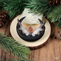 Image 1 of Antler Crystal Moon necklace with harlequin quartz