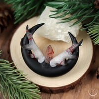 Image 2 of Antler Crystal Moon necklace with harlequin quartz