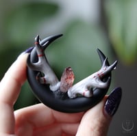 Image 3 of Antler Crystal Moon necklace with harlequin quartz