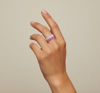 Image 3 of CDM-009 | Pretty in Pink Ring - Size 8 | Unique Artisan Beaded Ring in Earthy Tones