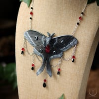 Image 2 of Crimson Moth necklace 