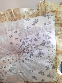 Image 2 of Vintage News print stuffed throw pillow 18x16