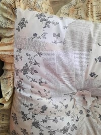 Image 3 of Vintage News print stuffed throw pillow 18x16