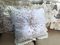 Image 5 of Vintage News print stuffed throw pillow 18x16