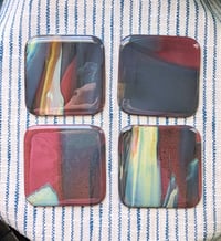 Image 2 of Pre-Order: Petrified Wood and Robin's Egg Glass Coasters