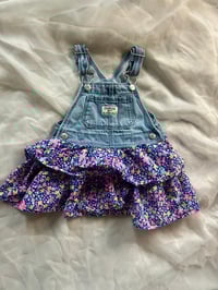 Image 1 of OshKosh Denim Blue Floral Skirtalls