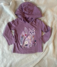Image 1 of Carter’s Hooded Long Sleeve Fox with Flowers Graphic tee