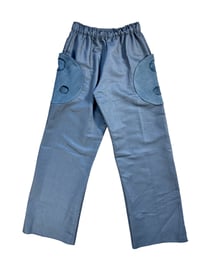 Image 5 of Pantalon noir/gris doublure satin 