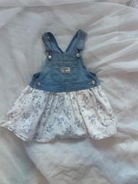 Image 1 of OshKosh Denim White Floral Skirtalls 