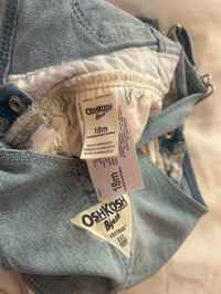 Image 3 of OshKosh Denim White Floral Skirtalls 