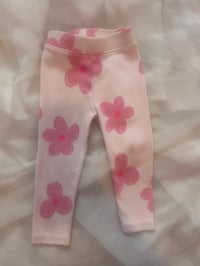 Image 1 of Zara Ribbed Flower Print Leggings