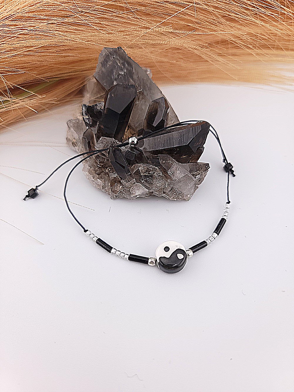 Image of Minimalist Yin Yang Cord Bracelets – Hand‑Painted Beads