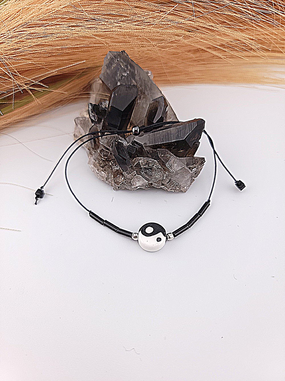 Image of Minimalist Yin Yang Cord Bracelets – Hand‑Painted Beads