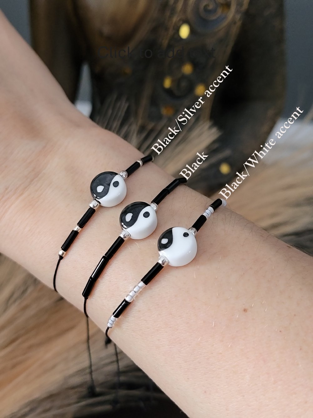 Image of Minimalist Yin Yang Cord Bracelets – Hand‑Painted Beads