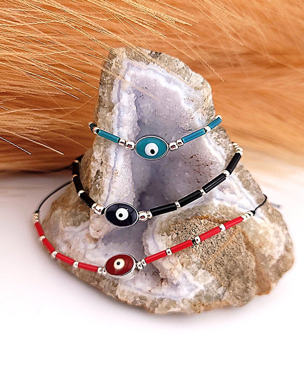 Image of Handmade Minimalist Evil Eye Bracelet – Protective Beaded Talisman