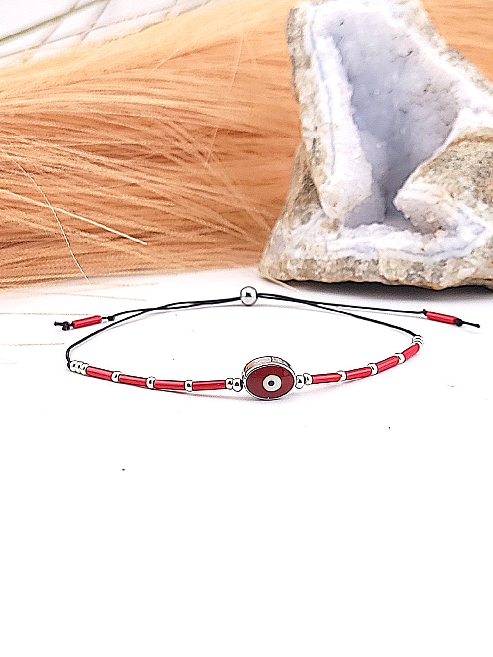 Image of Handmade Minimalist Evil Eye Bracelet – Protective Beaded Talisman